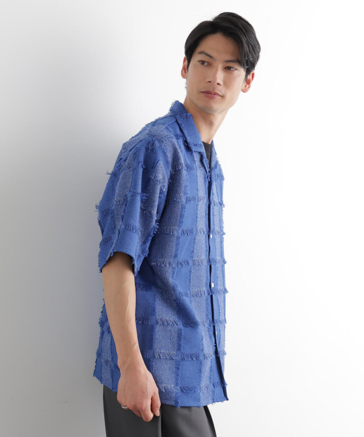 カットジャガードフリンジシャツ 6686121216