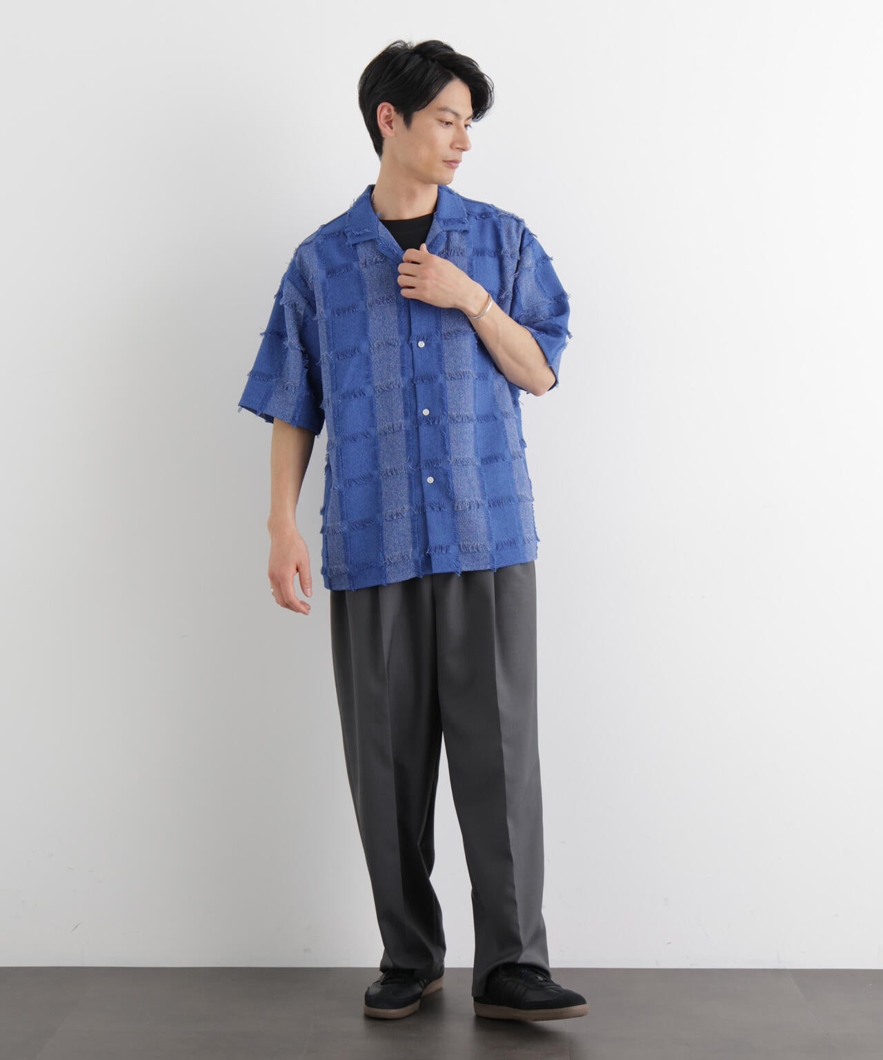 カットジャガードフリンジシャツ 6686121216