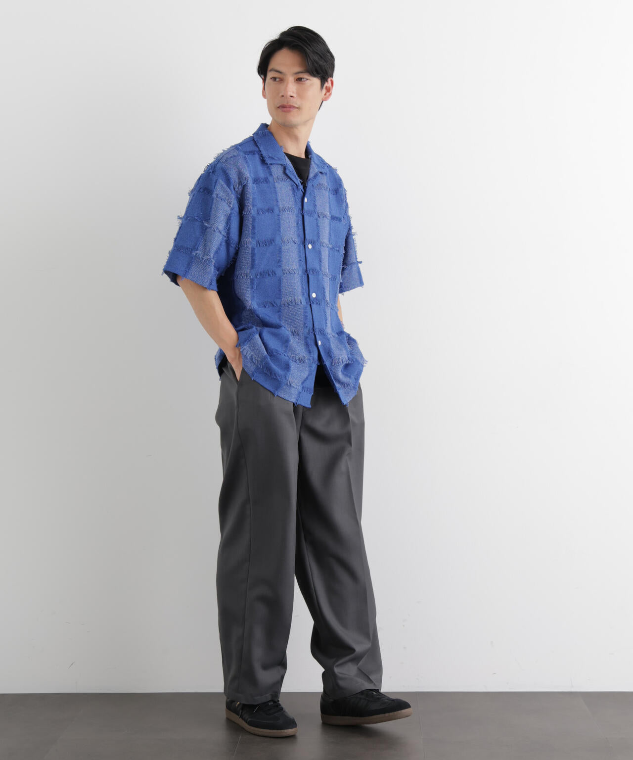 カットジャガードフリンジシャツ 6686121216