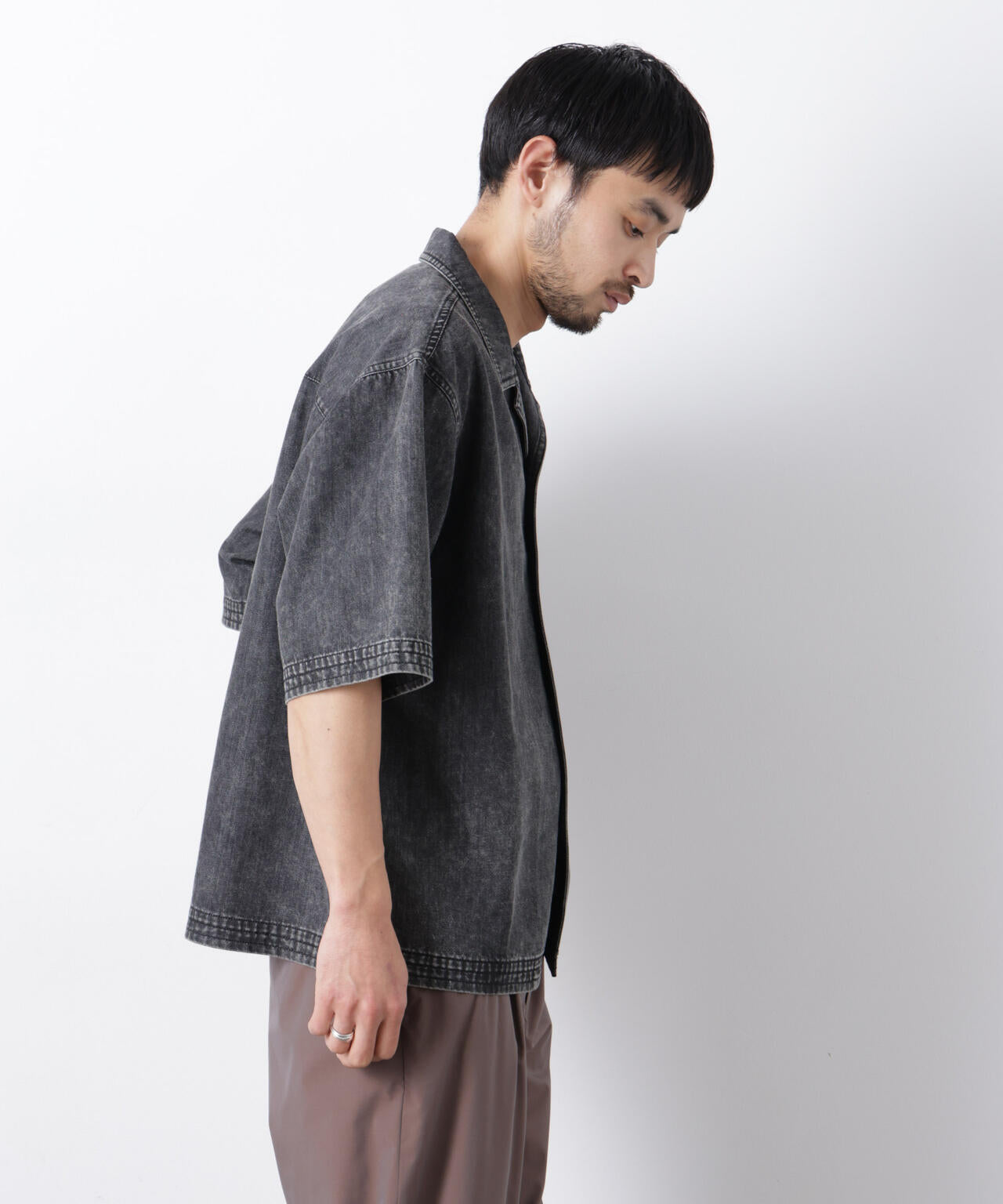 「OtoNANO」 デニムシャツ 半袖 6686121219
