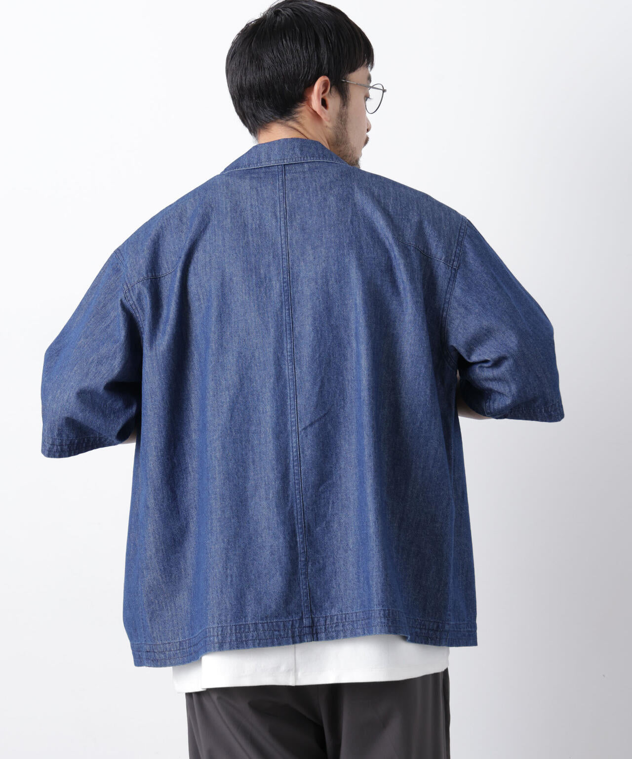 「OtoNANO」 デニムシャツ 半袖 6686121219