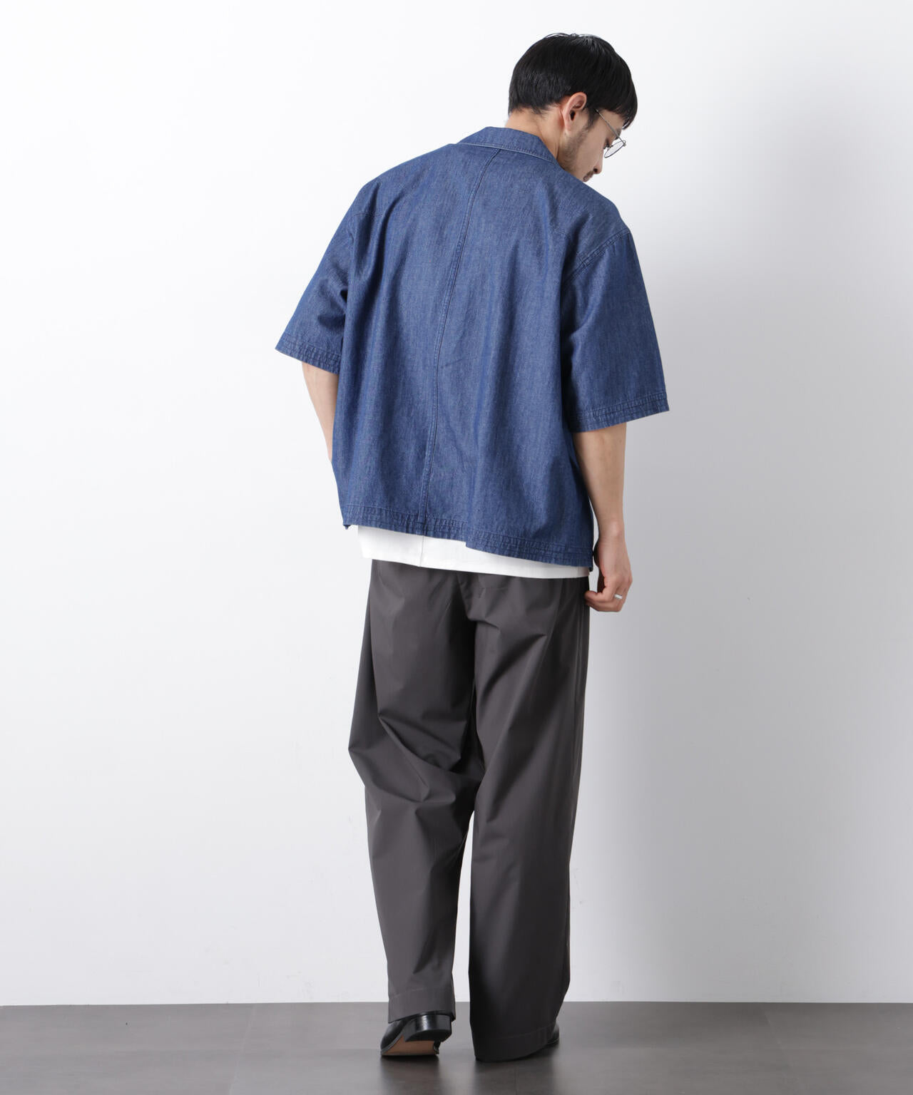 「OtoNANO」 デニムシャツ 半袖 6686121219