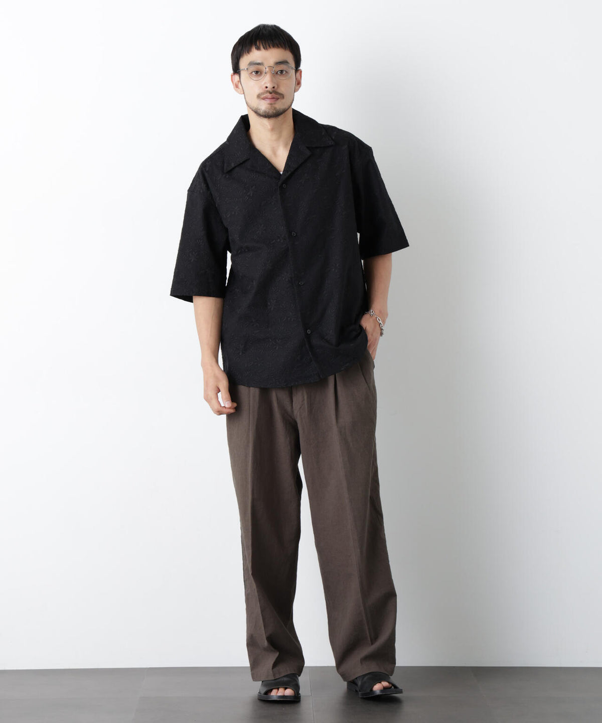 「OtoNANO」×masoret総柄刺繍シャツ(セットアップ可) 6686121222