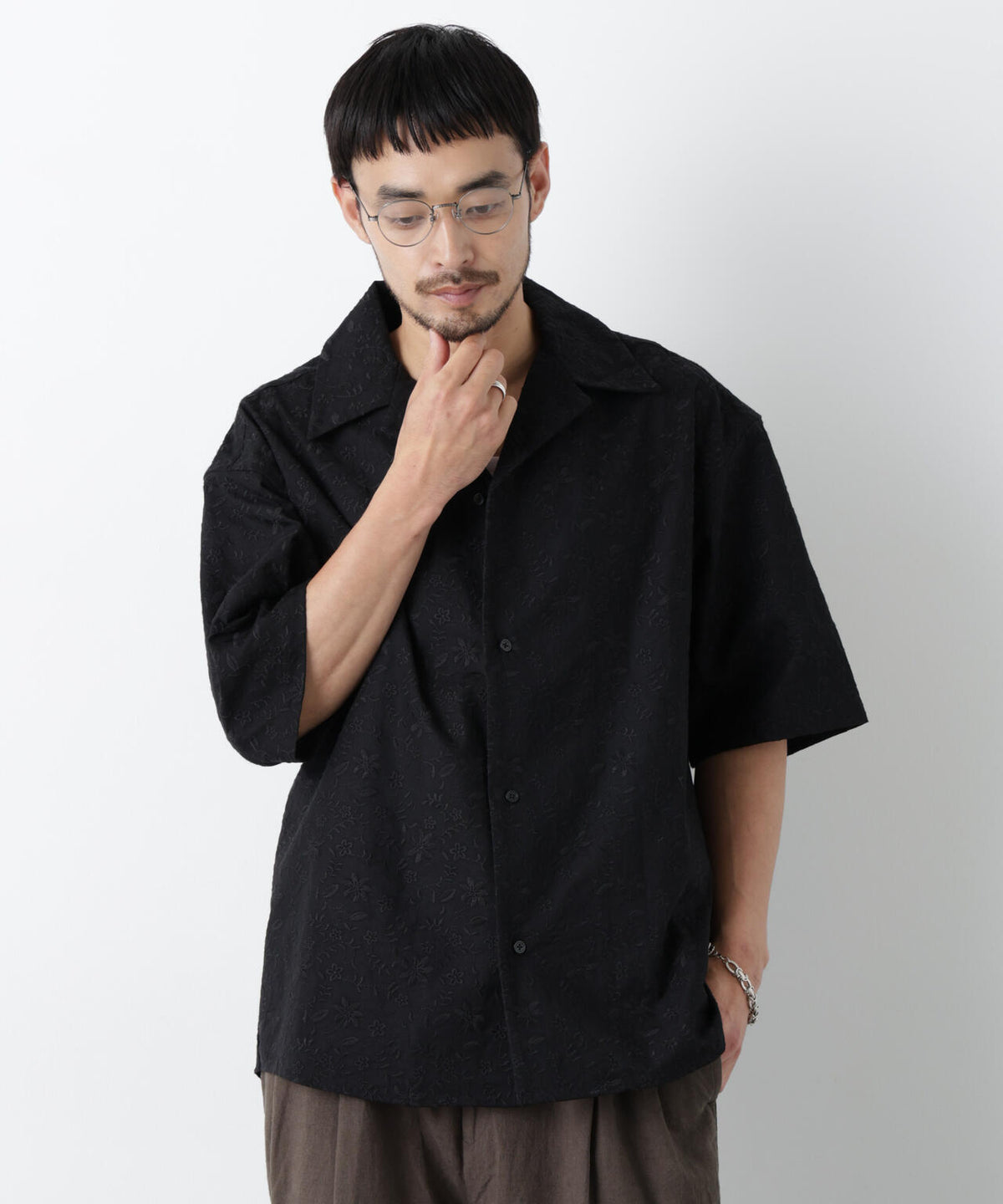 「OtoNANO」×masoret総柄刺繍シャツ(セットアップ可) 6686121222