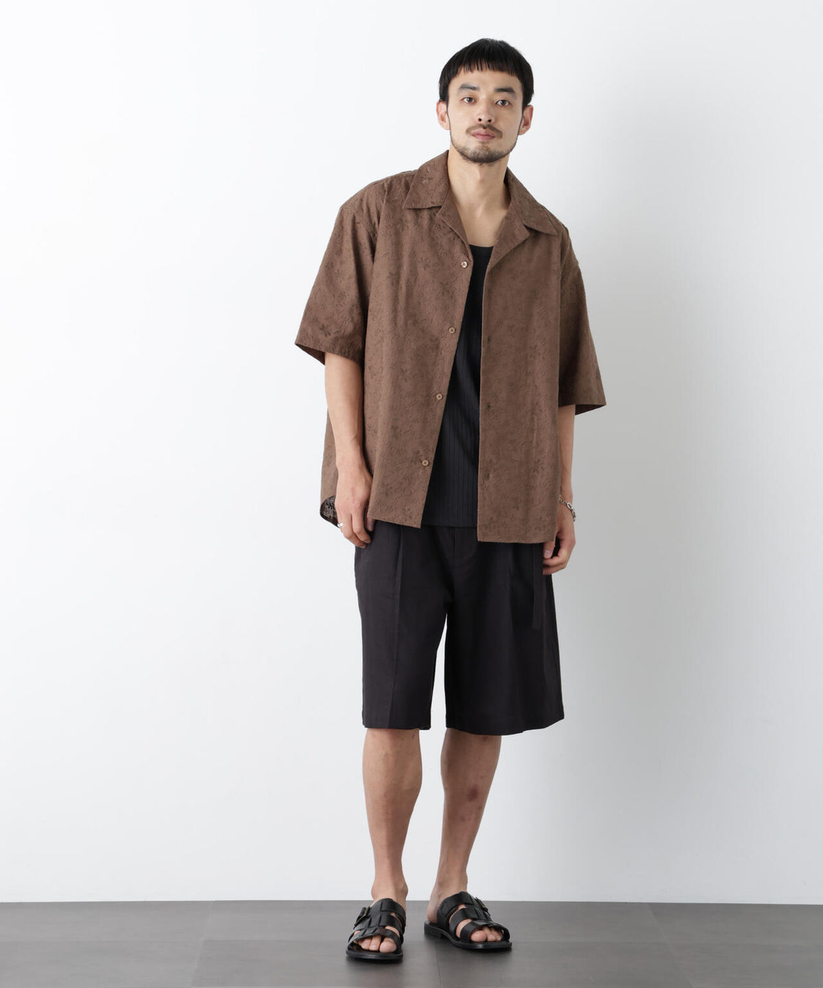 「OtoNANO」×masoret総柄刺繍シャツ(セットアップ可) 6686121222
