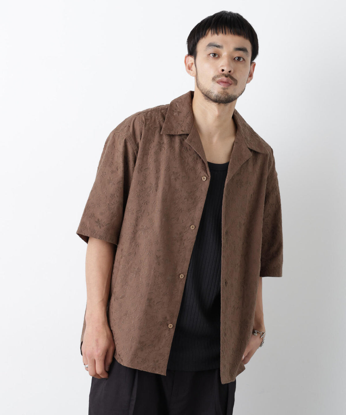 「OtoNANO」×masoret総柄刺繍シャツ(セットアップ可) 6686121222