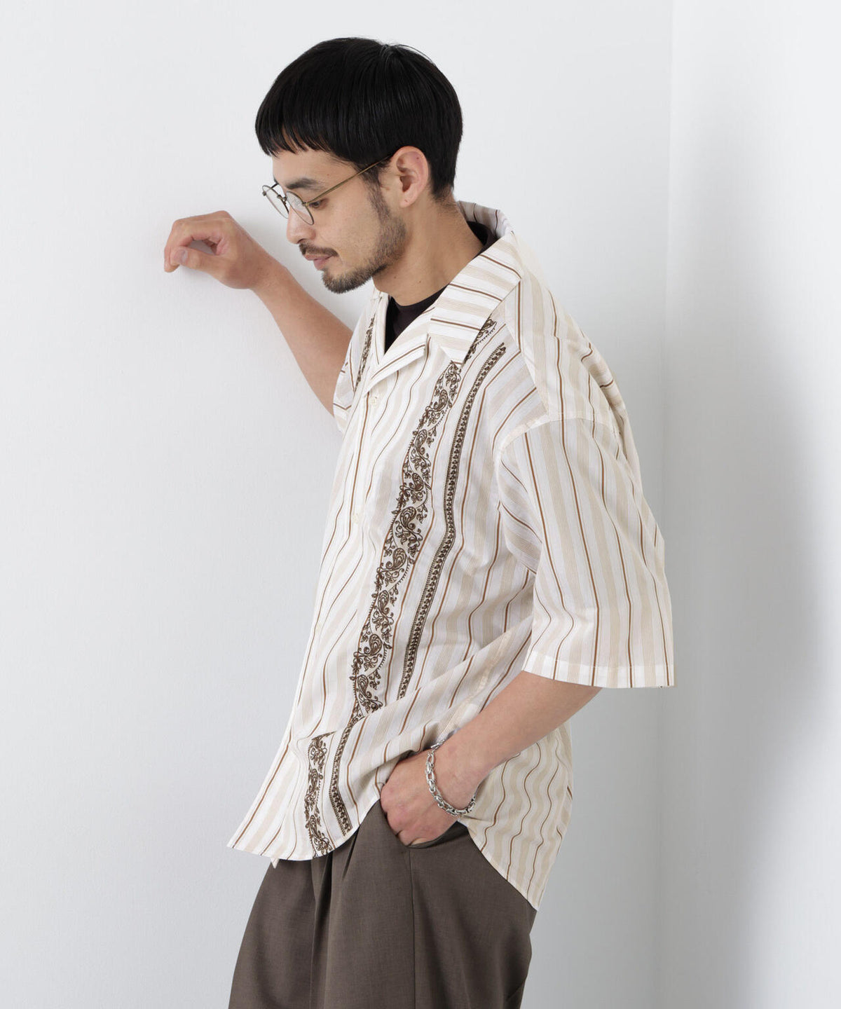 「OtoNANO」×masoret 刺繍シャツ 6686121223
