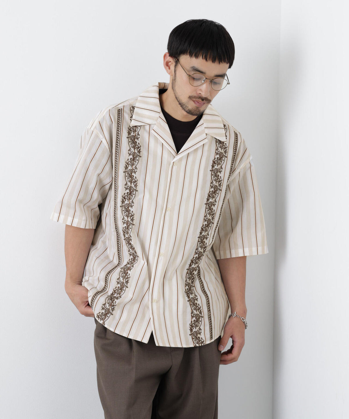 「OtoNANO」×masoret 刺繍シャツ 6686121223