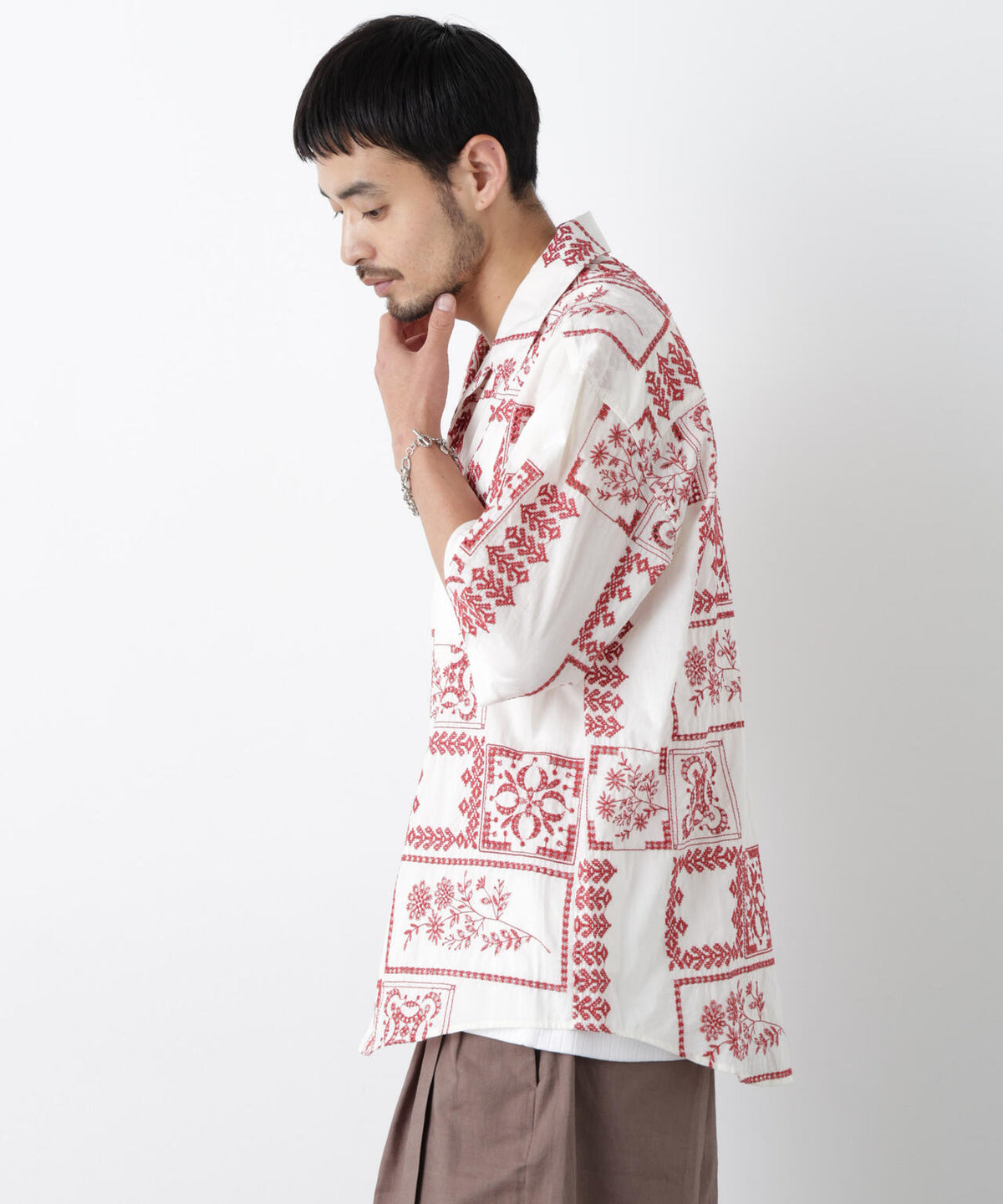 「OtoNANO」×masoret アイレット刺繍シャツ 6686121224