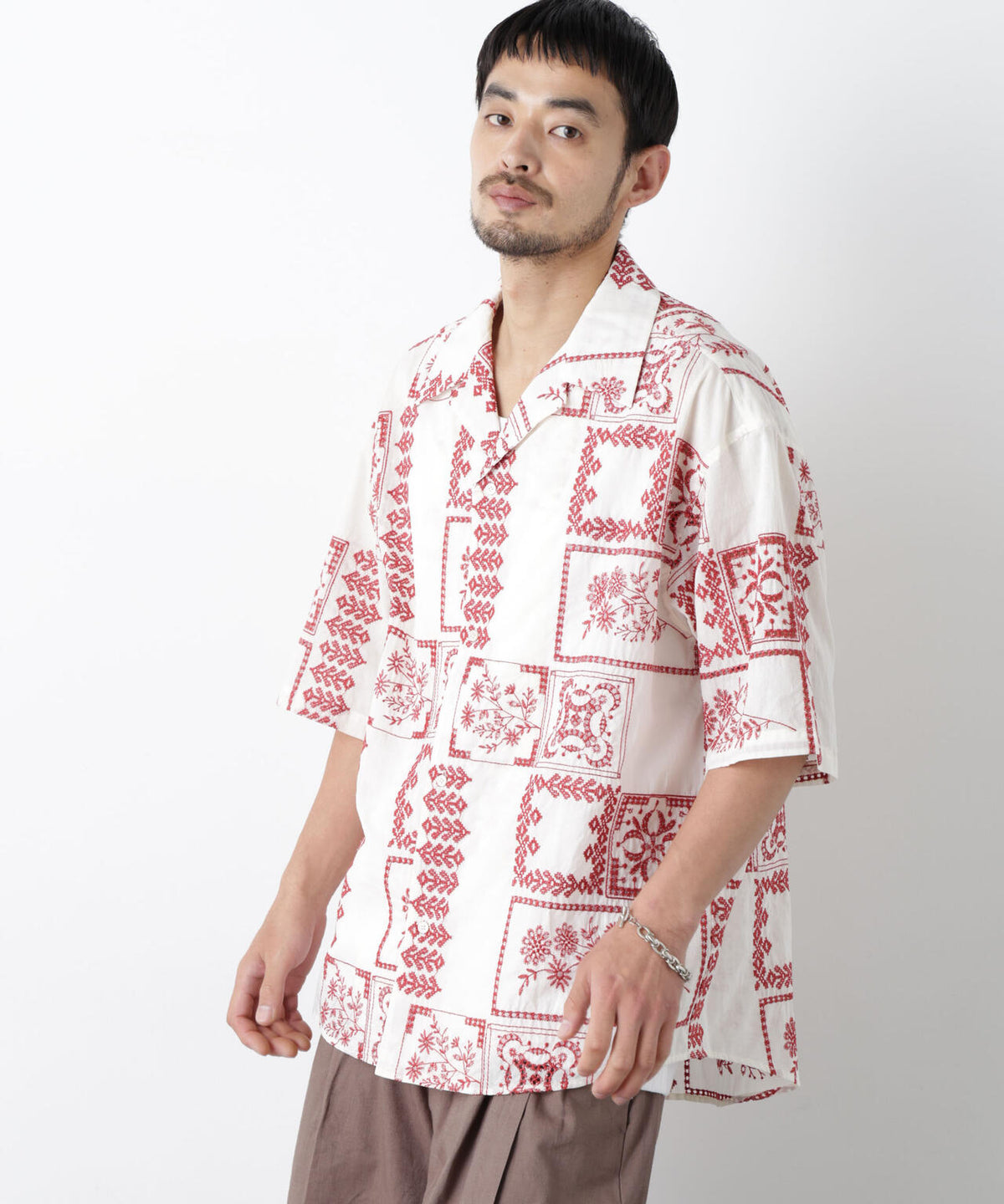 「OtoNANO」×masoret アイレット刺繍シャツ 6686121224