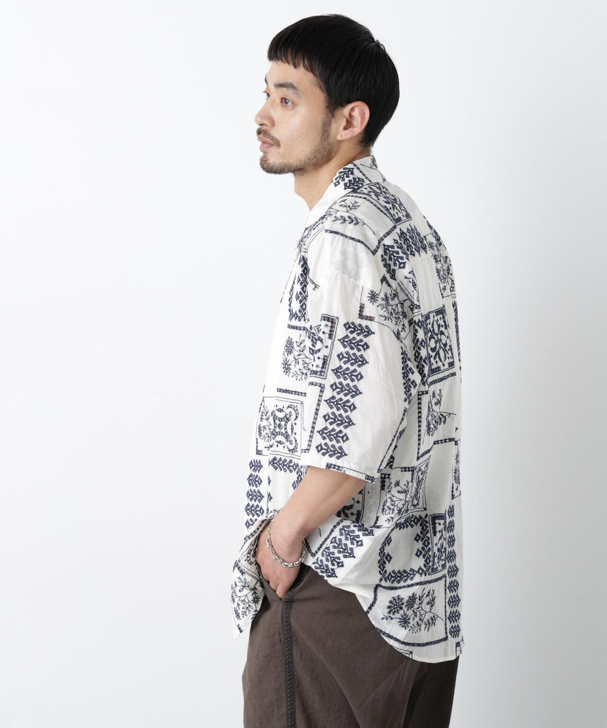 「OtoNANO」×masoret アイレット刺繍シャツ 6686121224
