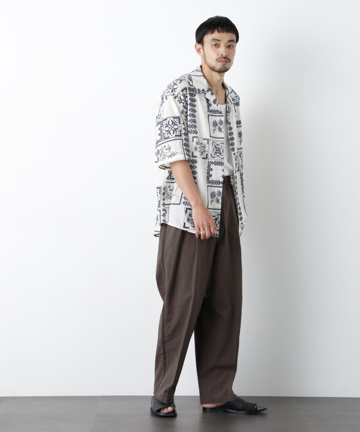 「OtoNANO」×masoret アイレット刺繍シャツ 6686121224