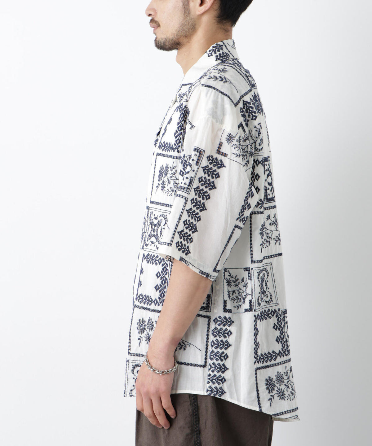 「OtoNANO」×masoret アイレット刺繍シャツ 6686121224
