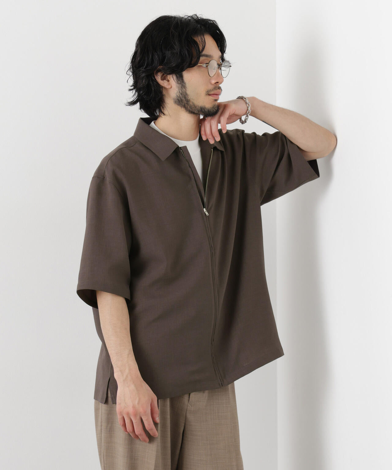 「メランジドライ」ZIPシャツブルゾン(セットアップ可) 6686121225