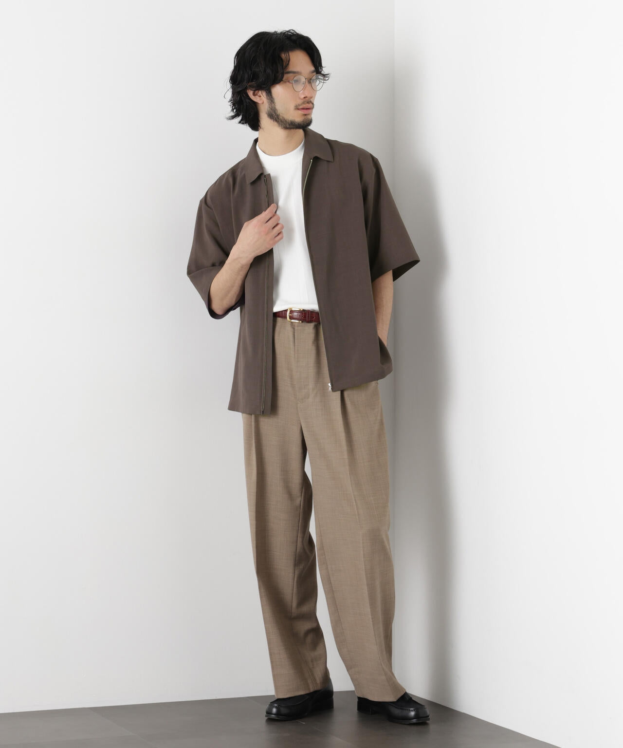 「メランジドライ」ZIPシャツブルゾン(セットアップ可) 6686121225