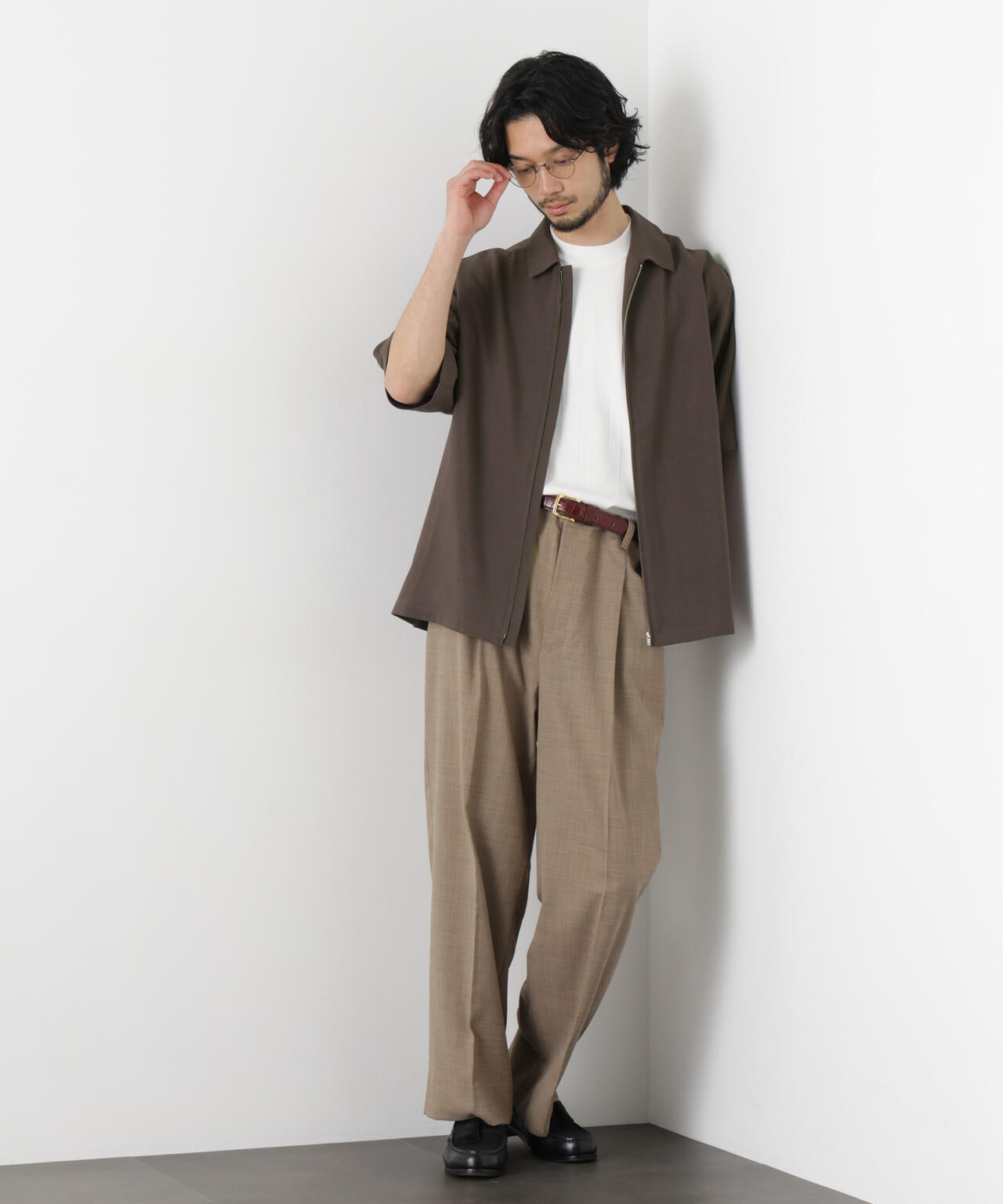 「メランジドライ」ZIPシャツブルゾン(セットアップ可) 6686121225