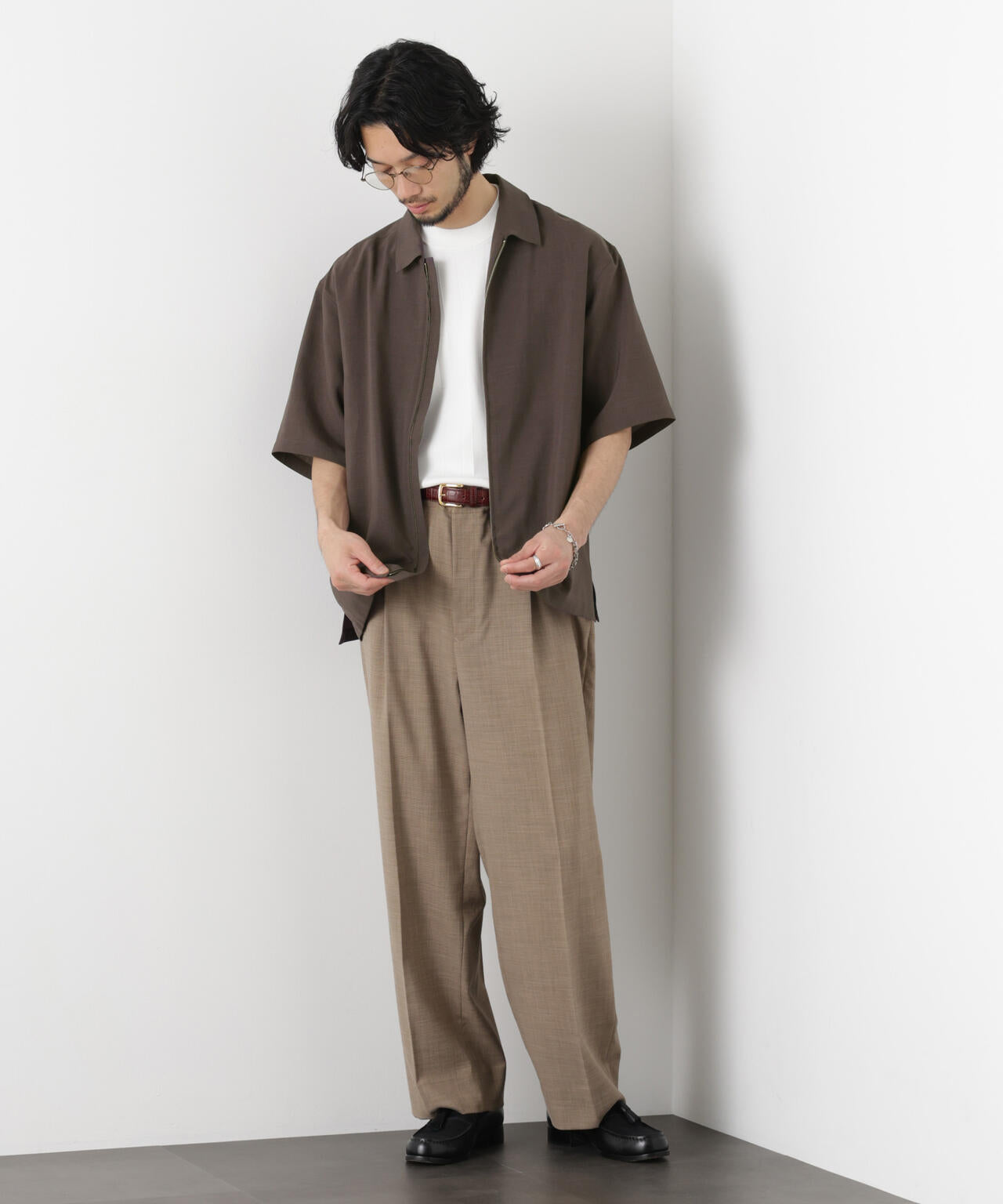 「メランジドライ」ZIPシャツブルゾン(セットアップ可) 6686121225