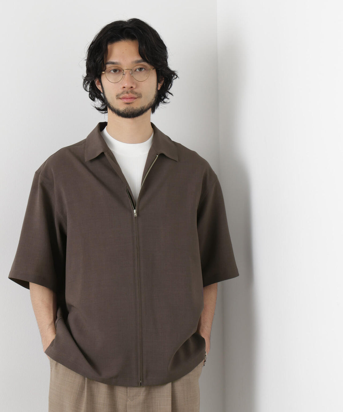 「メランジドライ」ZIPシャツブルゾン(セットアップ可) 6686121225