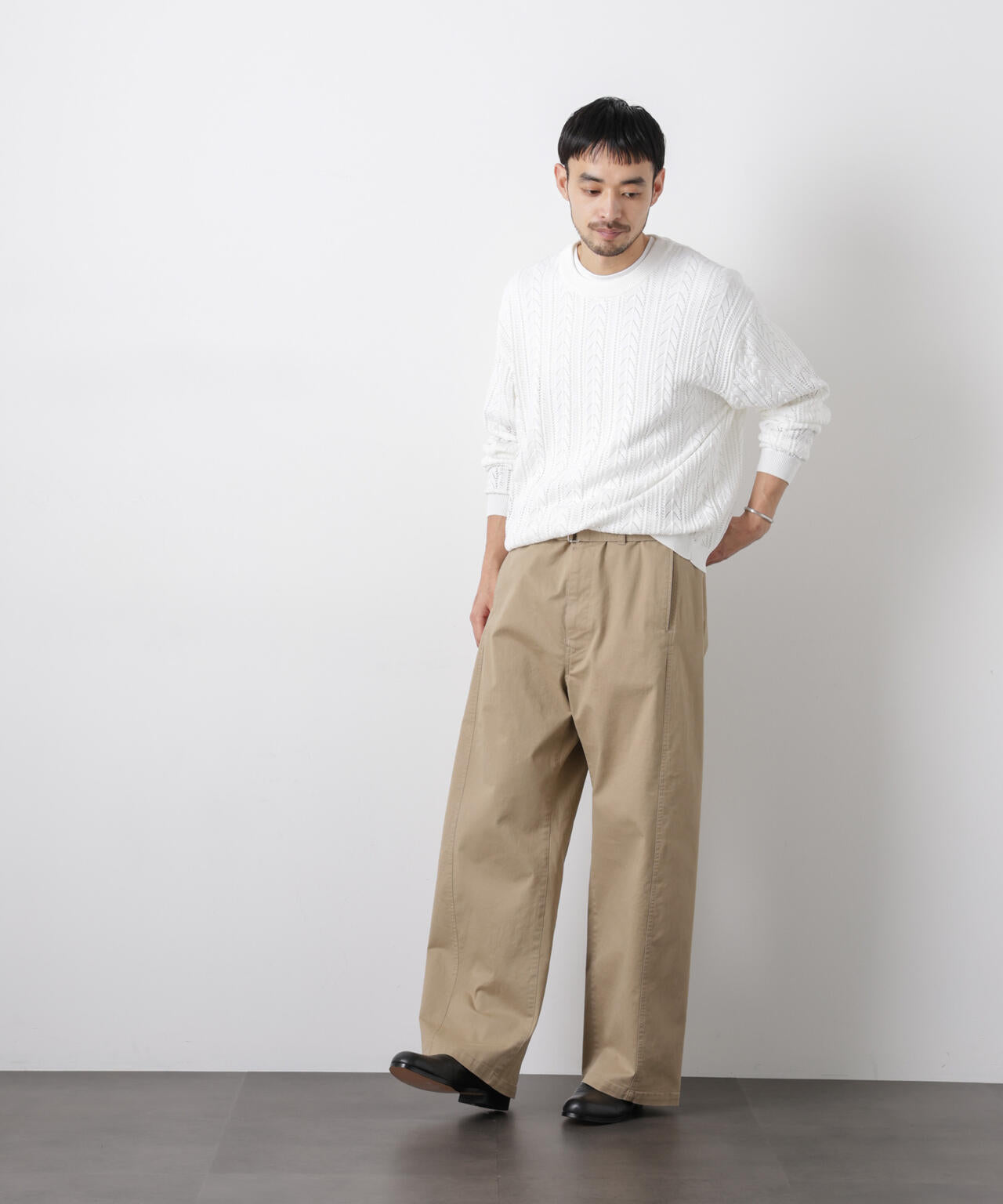 「ASSEMBLANC」コードヤーンシアーケーブルニット 6686122201