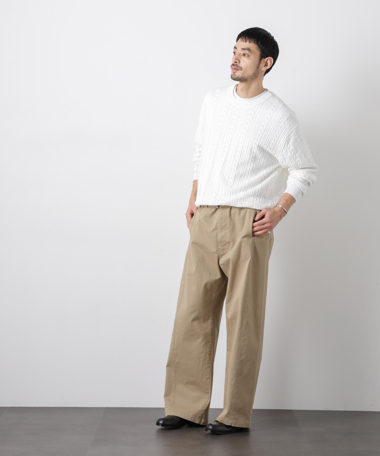 「ASSEMBLANC」コードヤーンシアーケーブルニット 6686122201