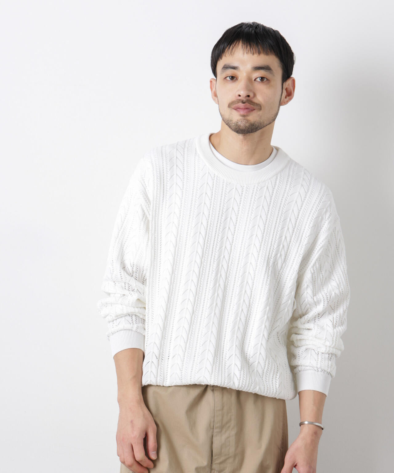 「ASSEMBLANC」コードヤーンシアーケーブルニット 6686122201