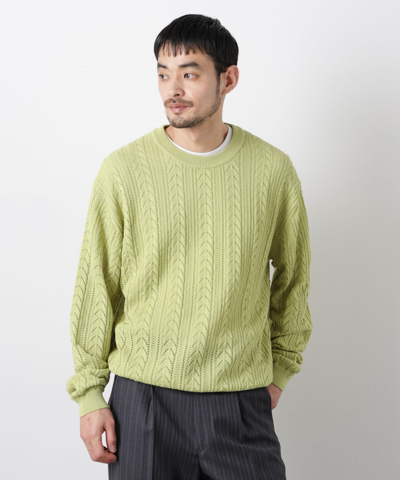 「ASSEMBLANC」コードヤーンシアーケーブルニット 6686122201