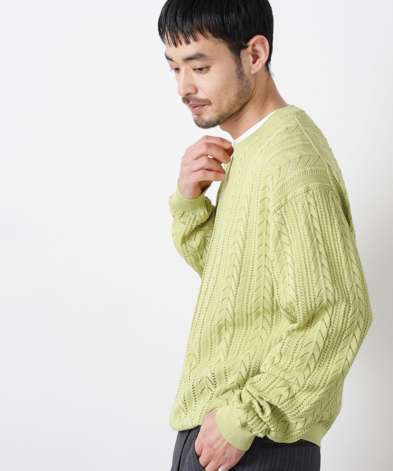 「ASSEMBLANC」コードヤーンシアーケーブルニット 6686122201