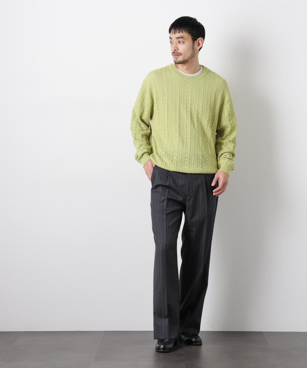 「ASSEMBLANC」コードヤーンシアーケーブルニット 6686122201