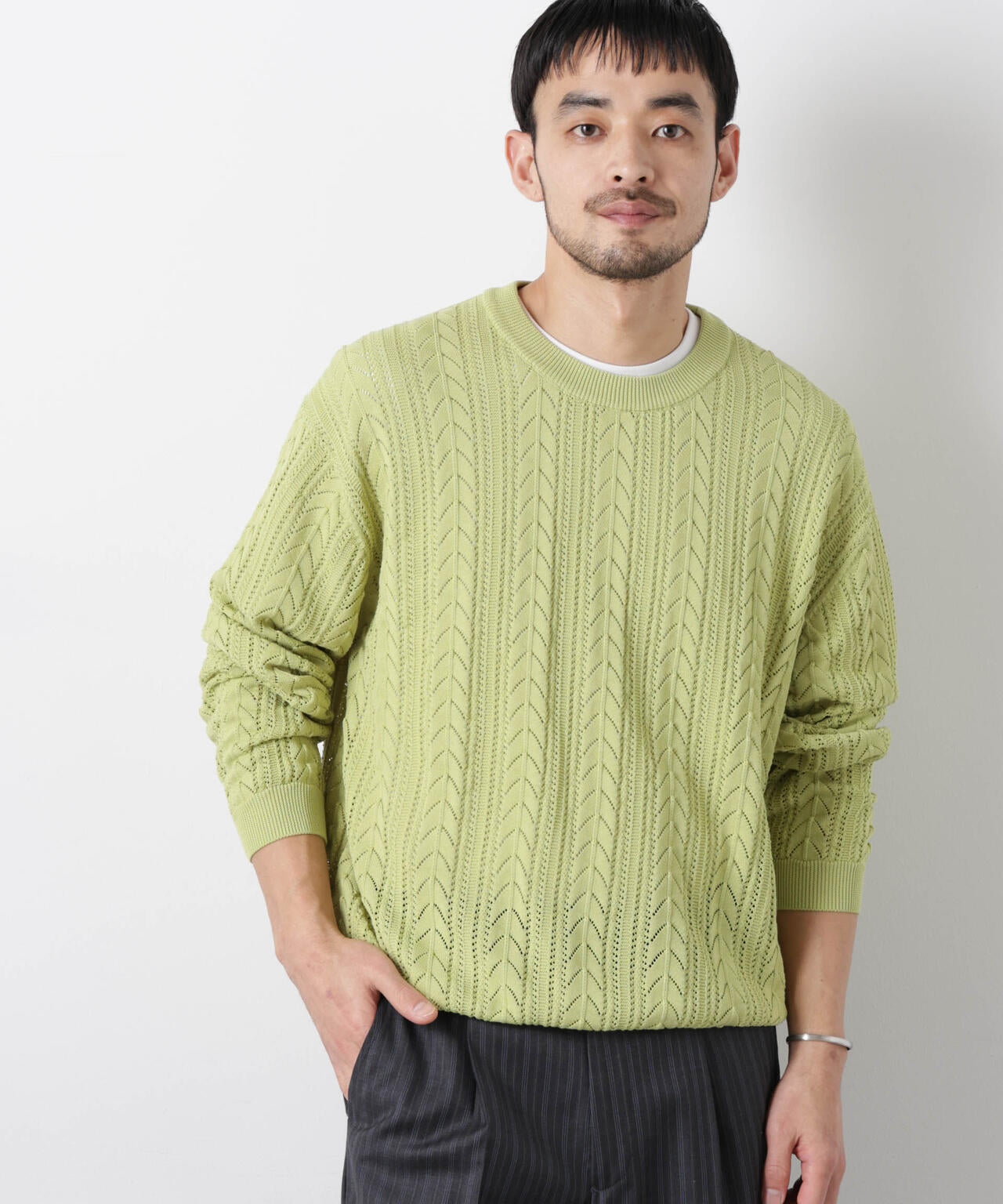 「ASSEMBLANC」コードヤーンシアーケーブルニット 6686122201