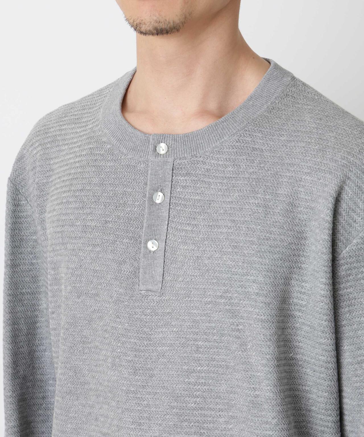 テクスチャーヘンリーネックニット 6686122205