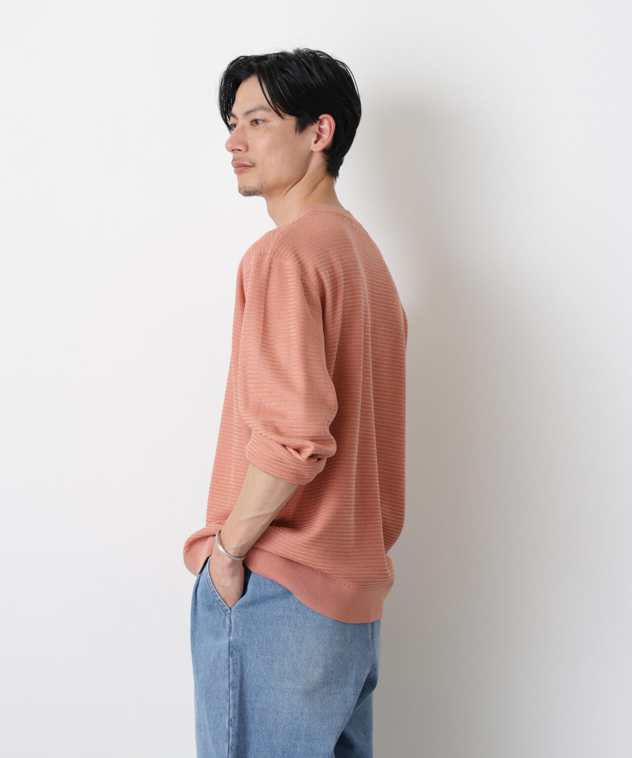 テクスチャーヘンリーネックニット 6686122205