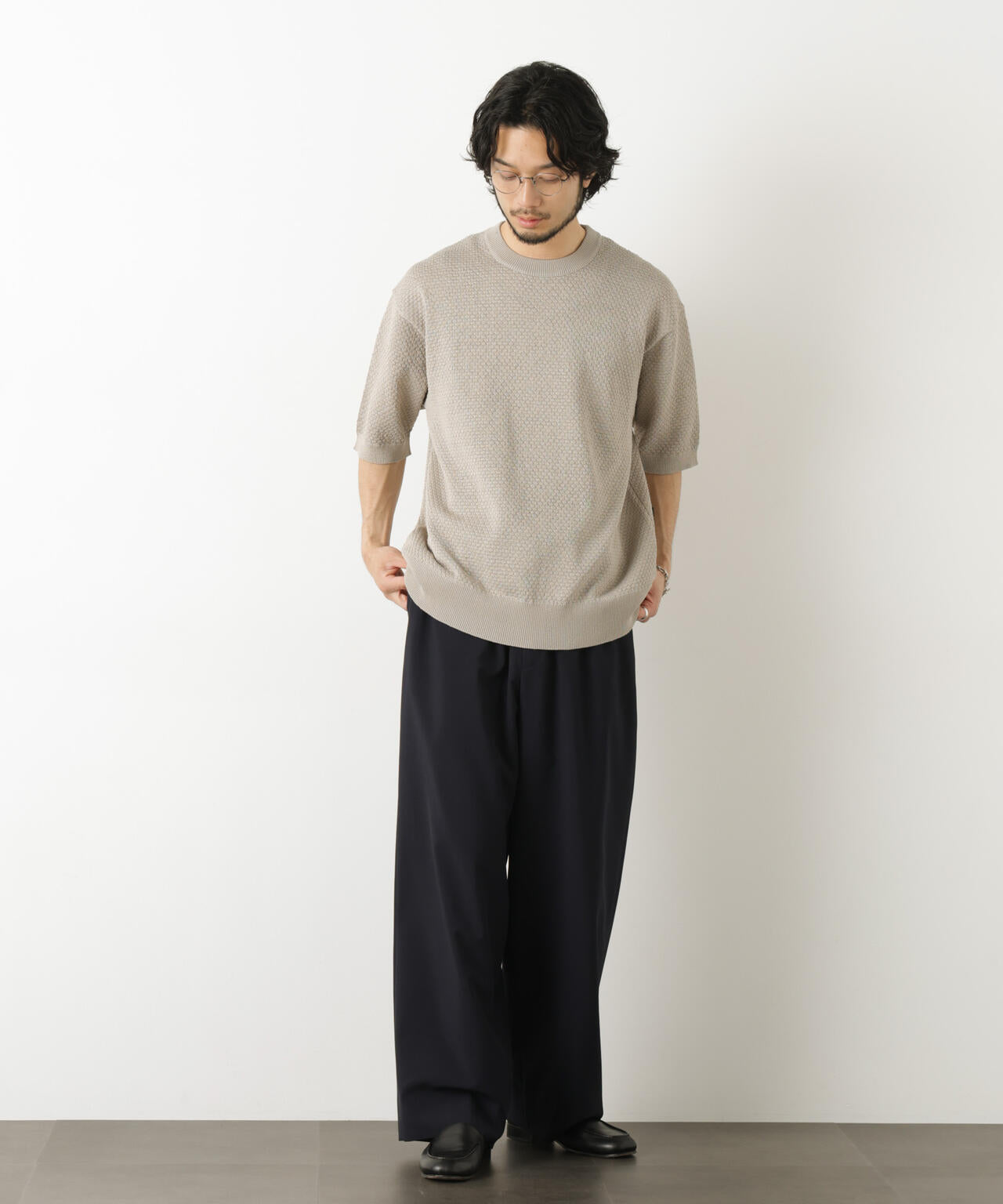 ギマクルーネック ニットTシャツ 6686122207