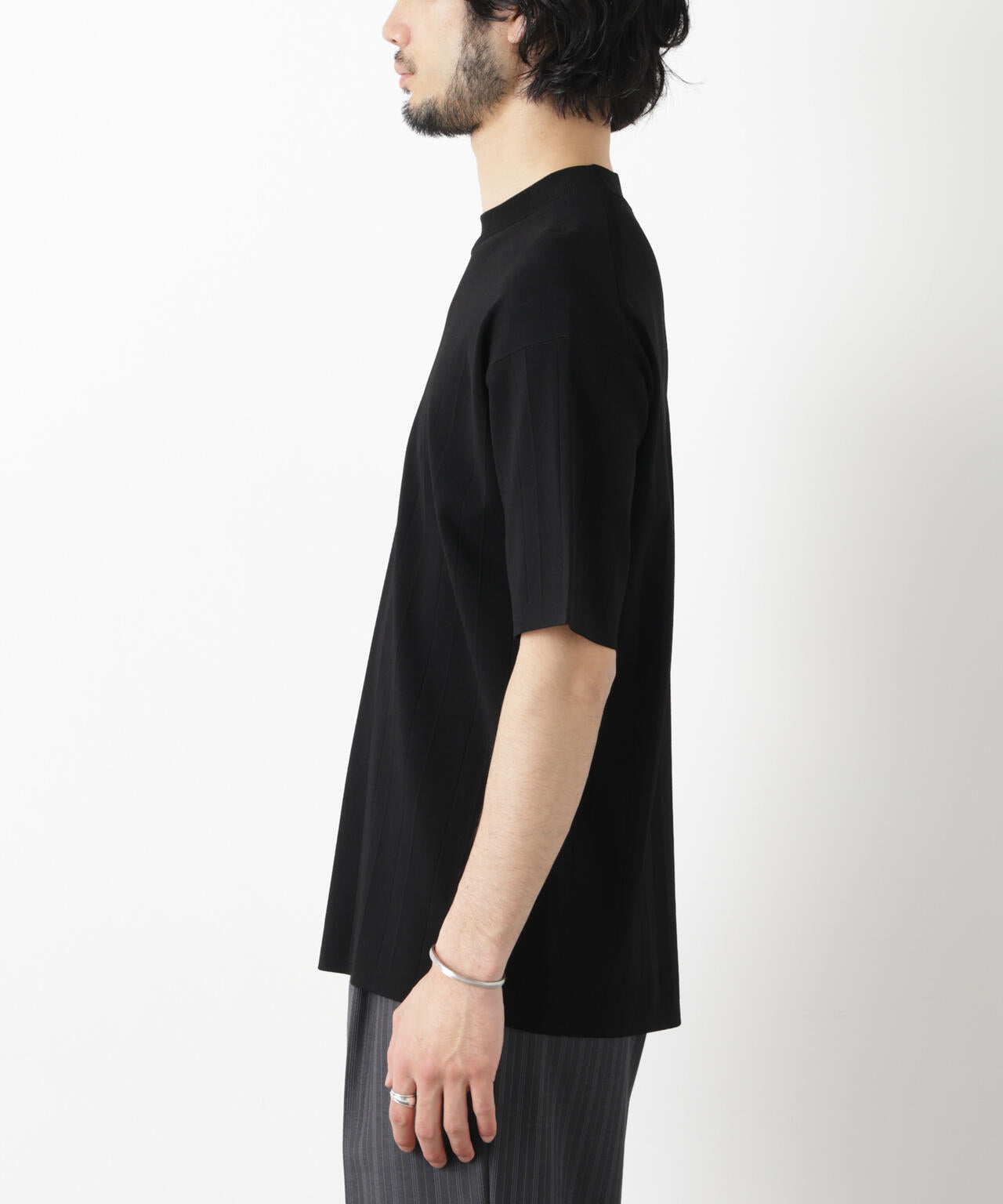 「ASSEMBLANC」 針抜きクルーネックニット 6686122208