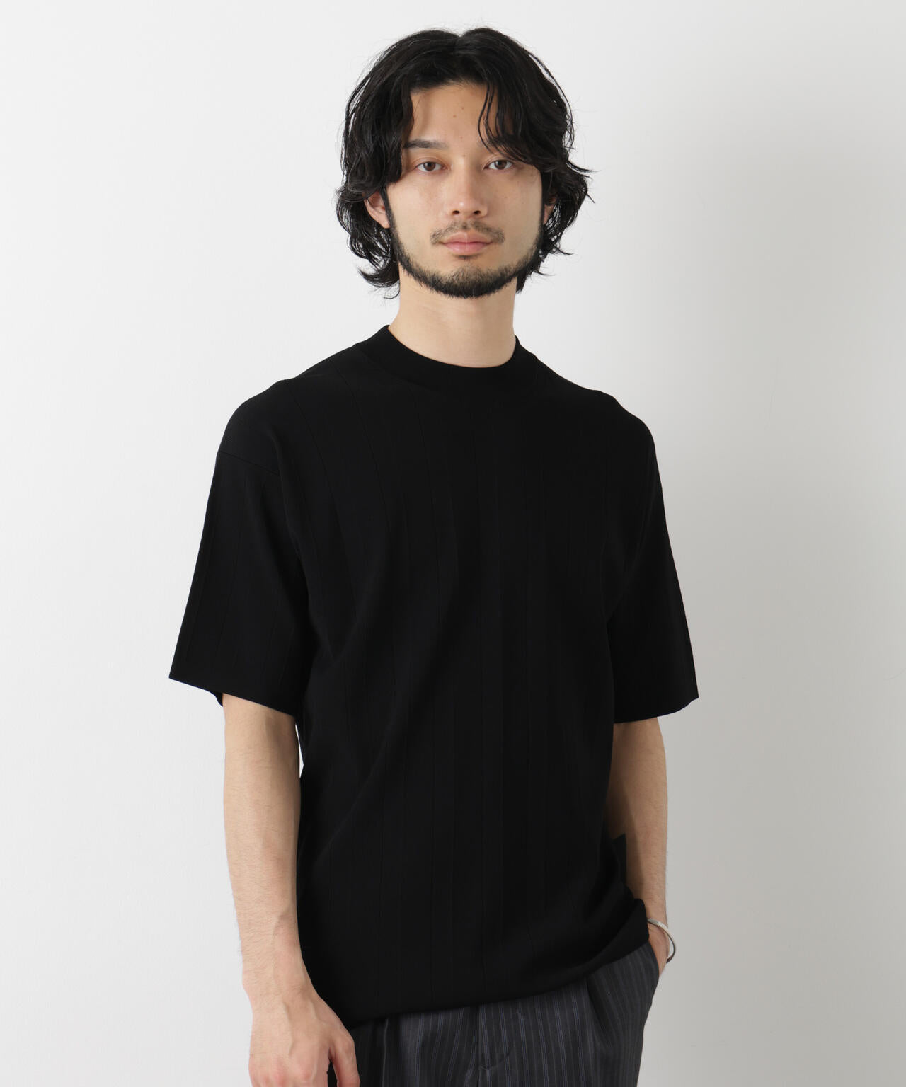 「ASSEMBLANC」 針抜きクルーネックニット 6686122208