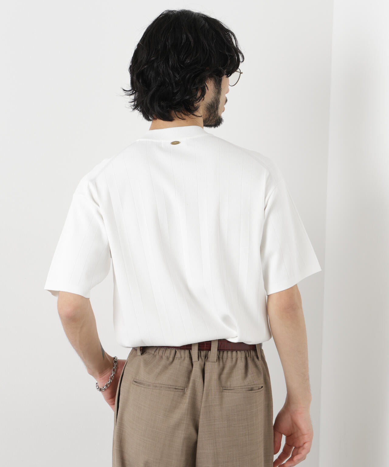 「ASSEMBLANC」 針抜きクルーネックニット 6686122208