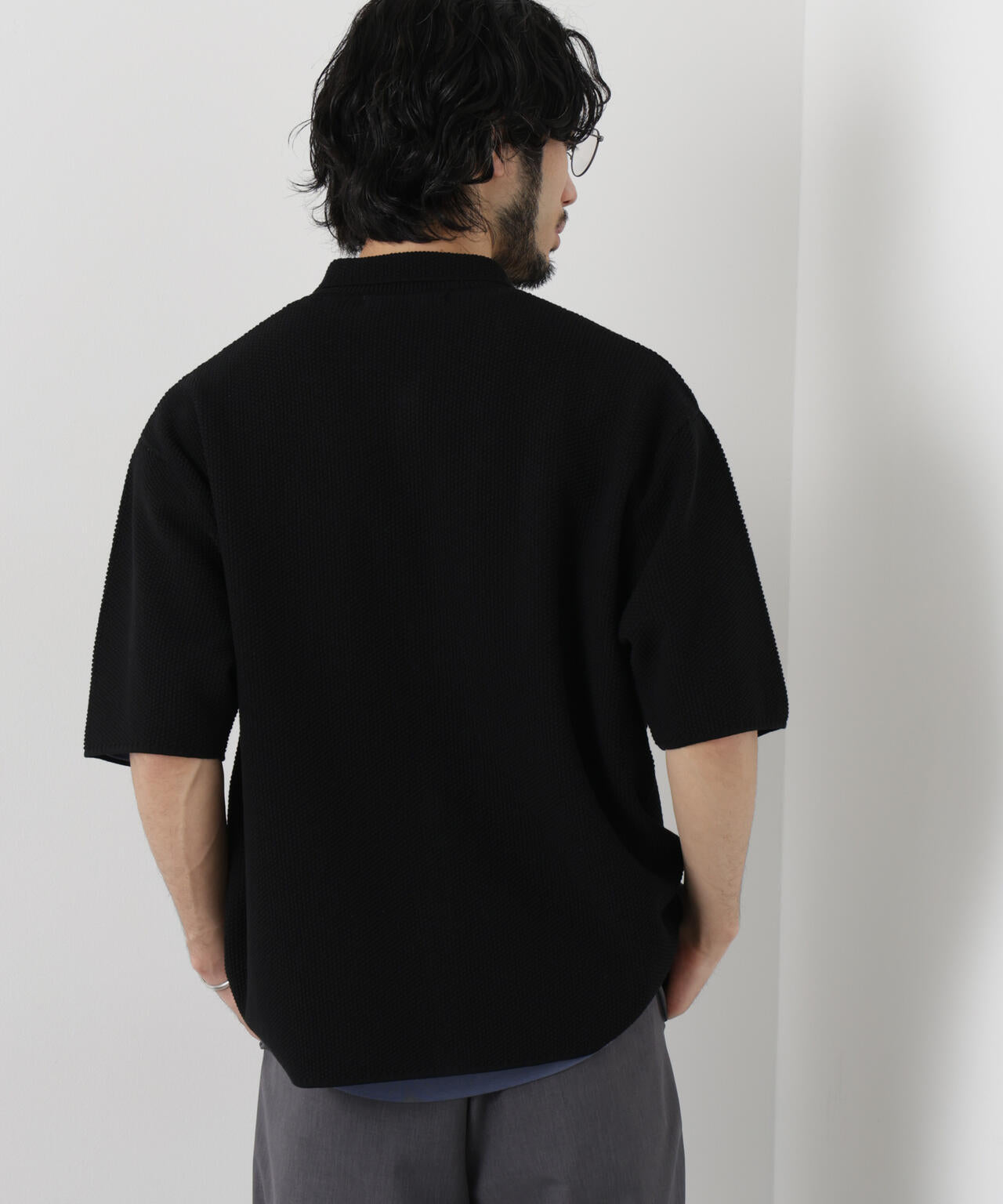 コットンシードステッチニットシャツ 6686122210