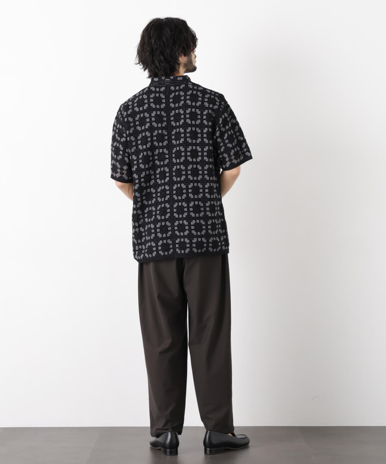 ラッセル編みニットシャツ 6686122213