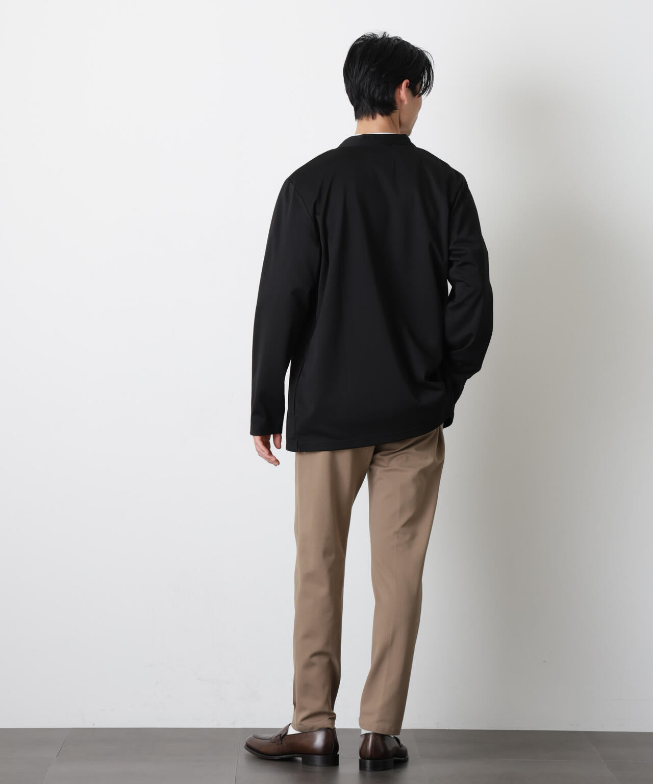 「モダンコンフォート」ダブルジャージー着流しカーディガン 6686123207