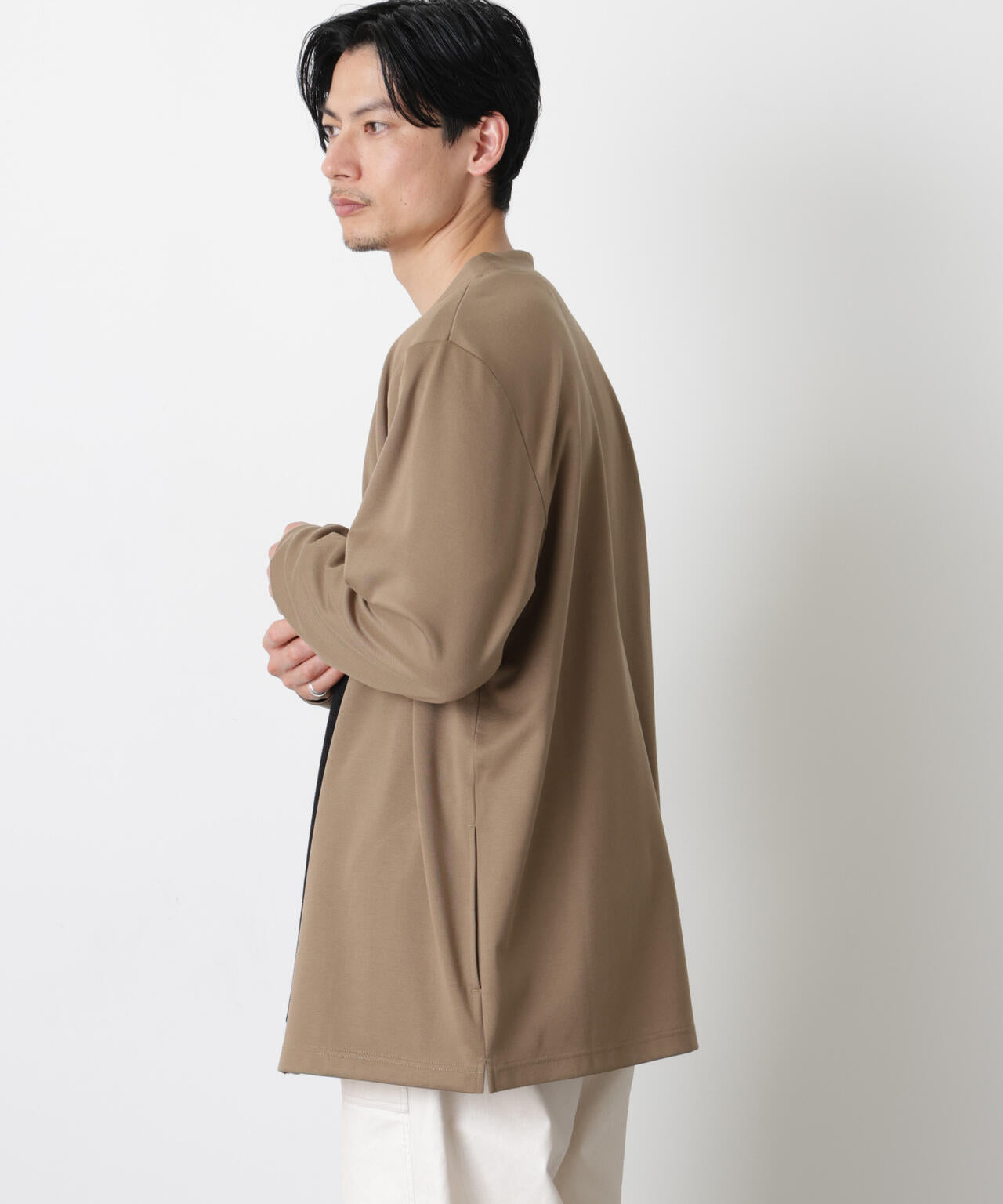 「モダンコンフォート」ダブルジャージー着流しカーディガン 6686123207