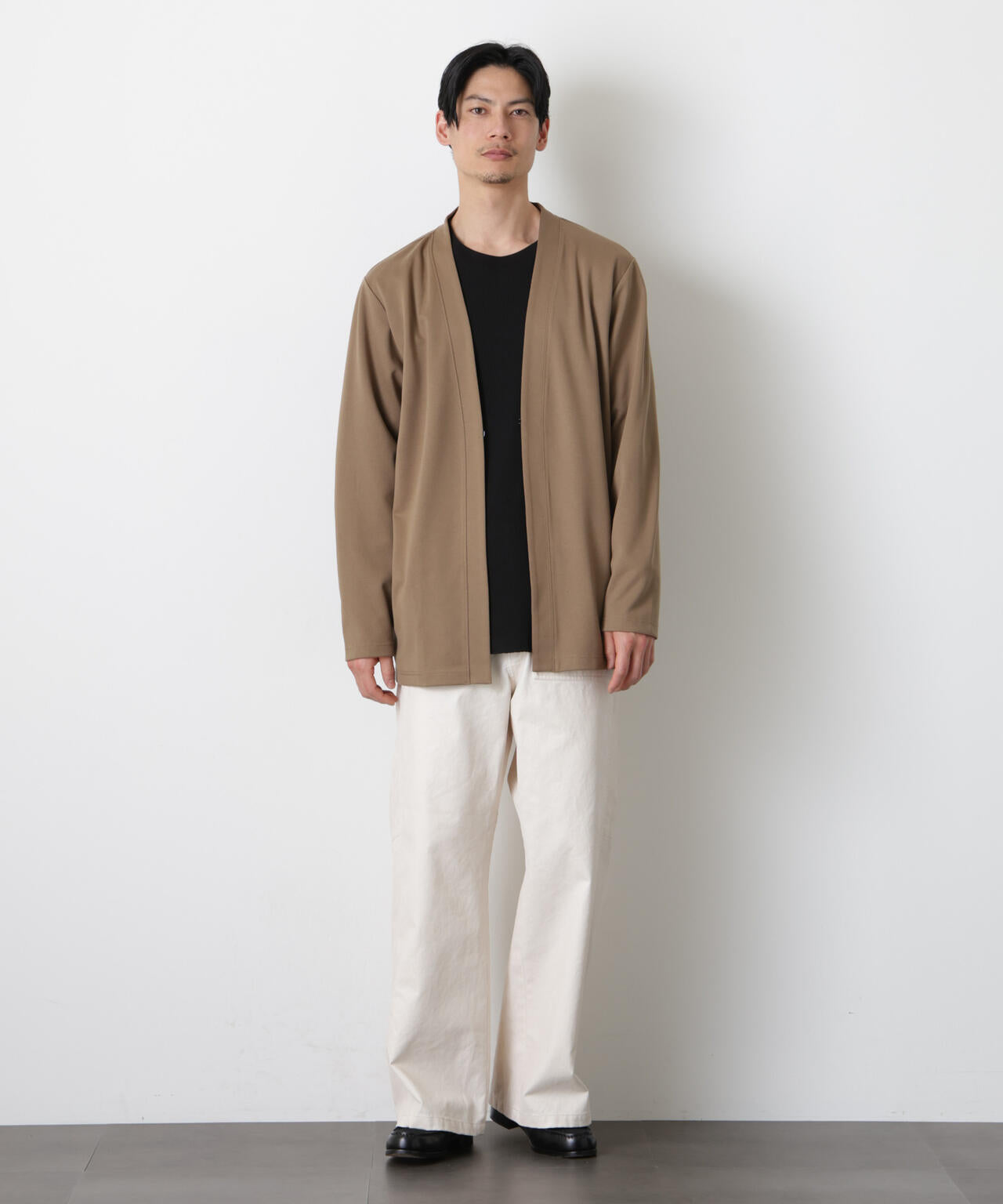 「モダンコンフォート」ダブルジャージー着流しカーディガン 6686123207