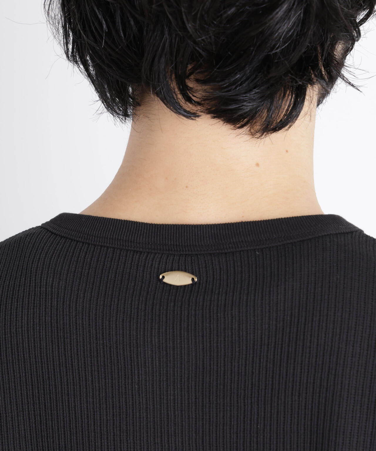 「ASSEMBLANC」 ドロップニードルリブ ヘンリーネック 6686123210