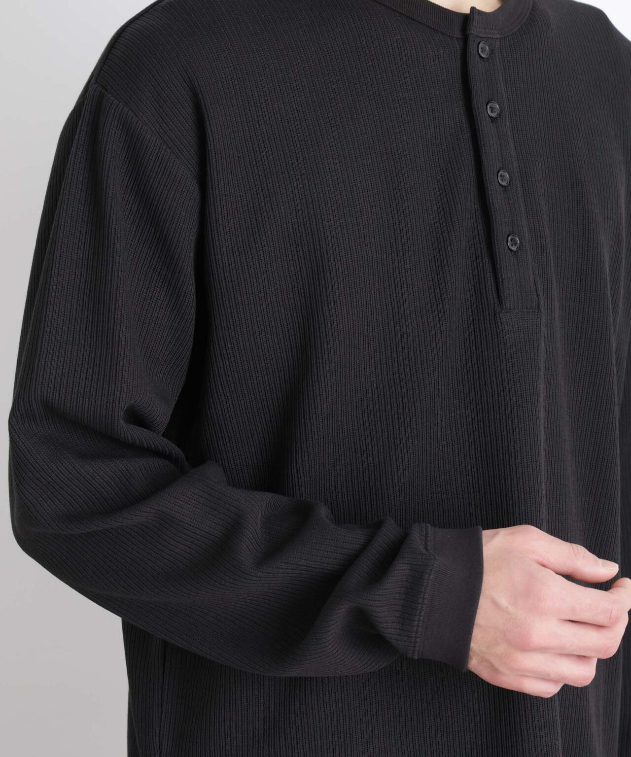 「ASSEMBLANC」 ドロップニードルリブ ヘンリーネック 6686123210