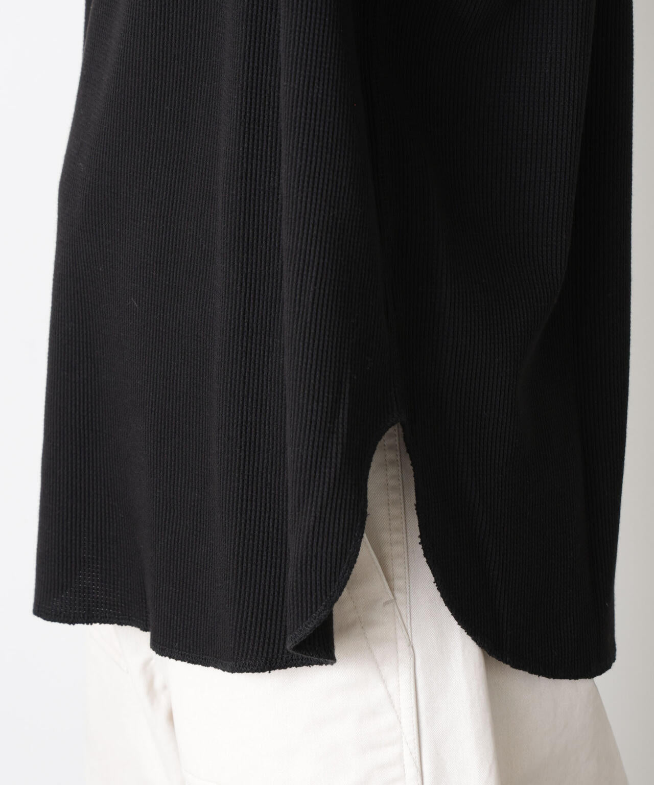 ミニワッフルクルーネックTシャツ 長袖 6686123213