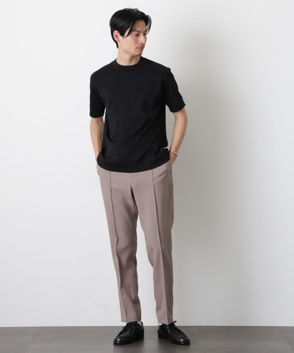 「FORMAL JERSEY」モックネックカットソー半袖 6686124202