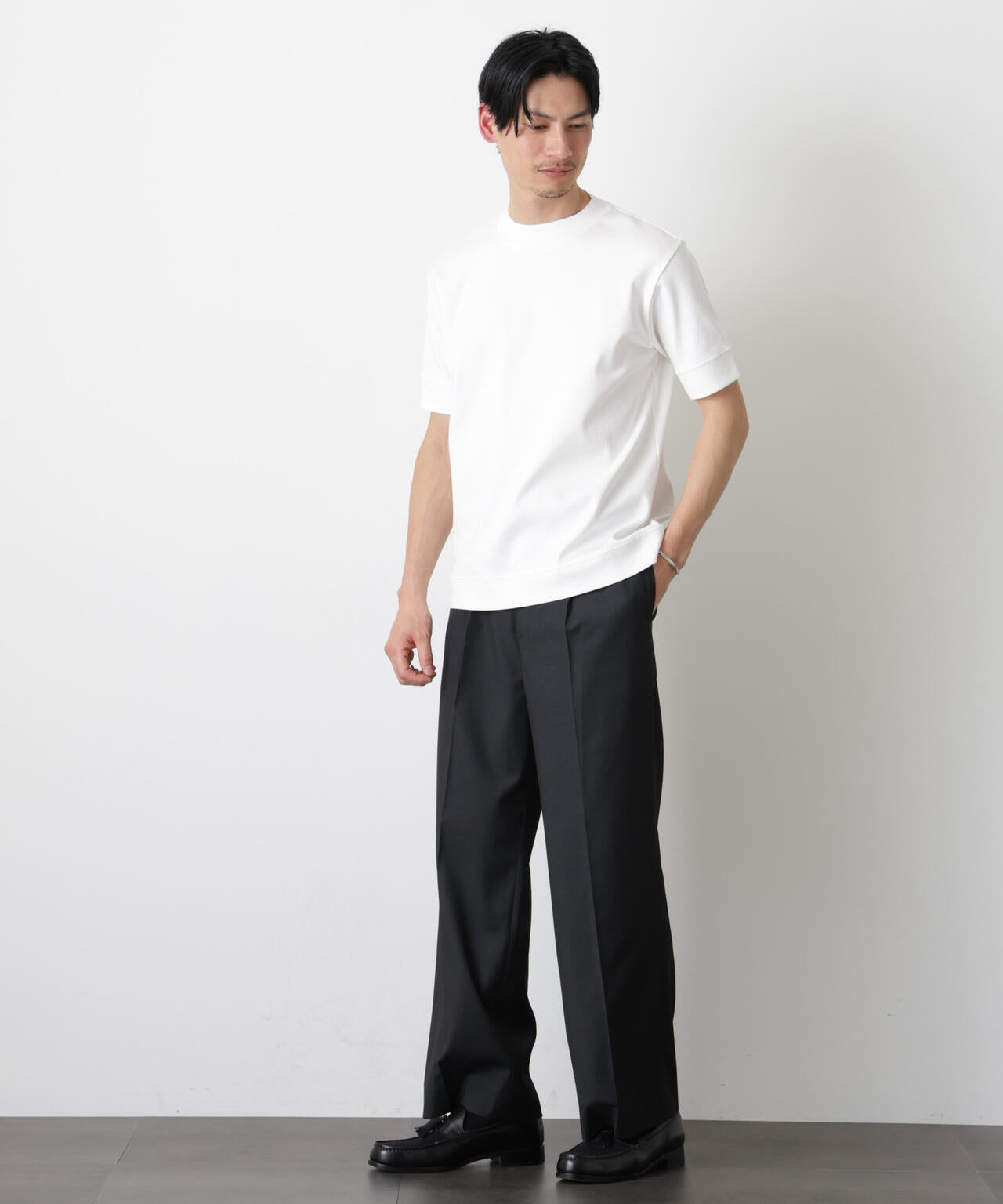 「FORMAL JERSEY」モックネックカットソー半袖 6686124202