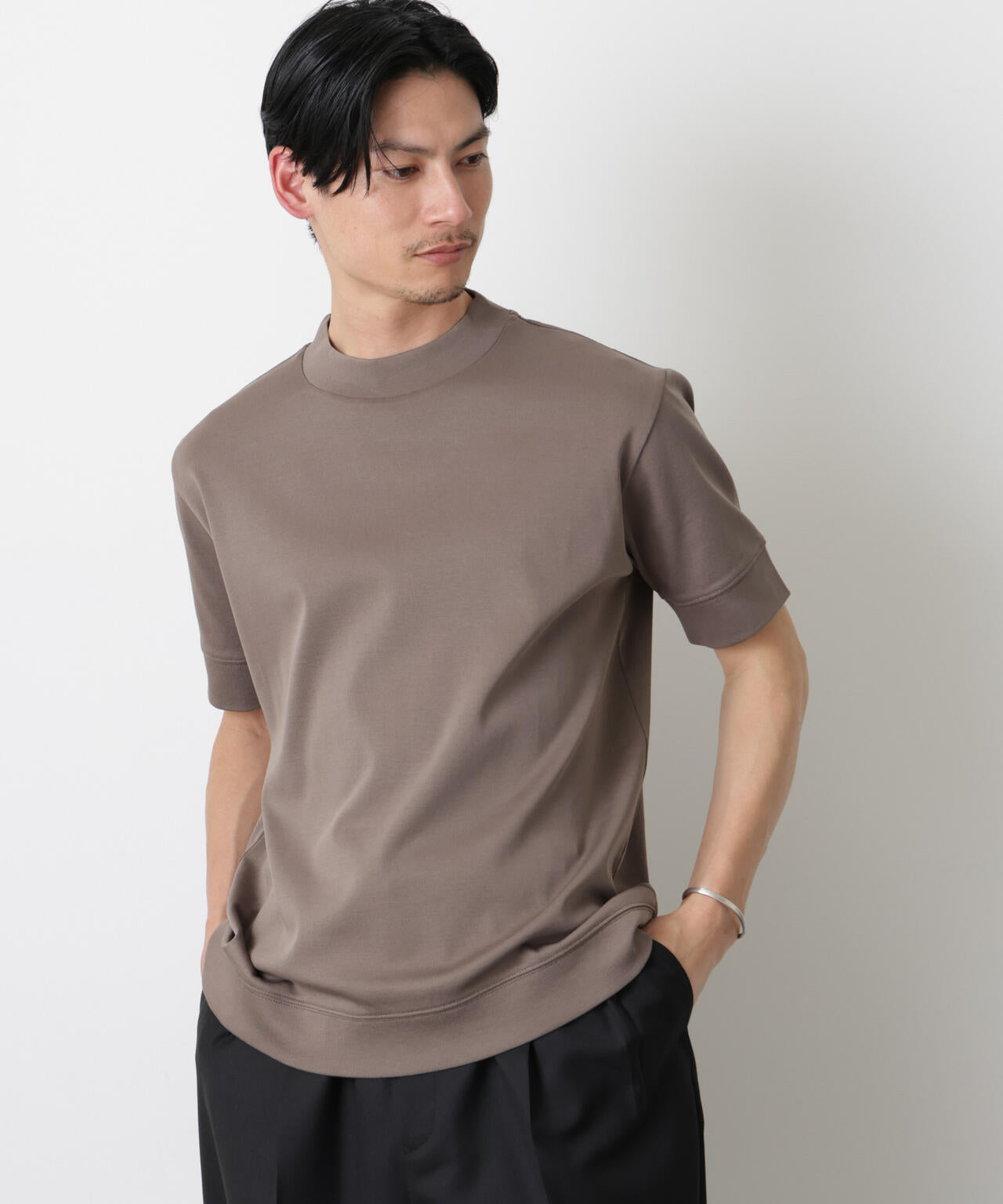 「FORMAL JERSEY」モックネックカットソー半袖 6686124202