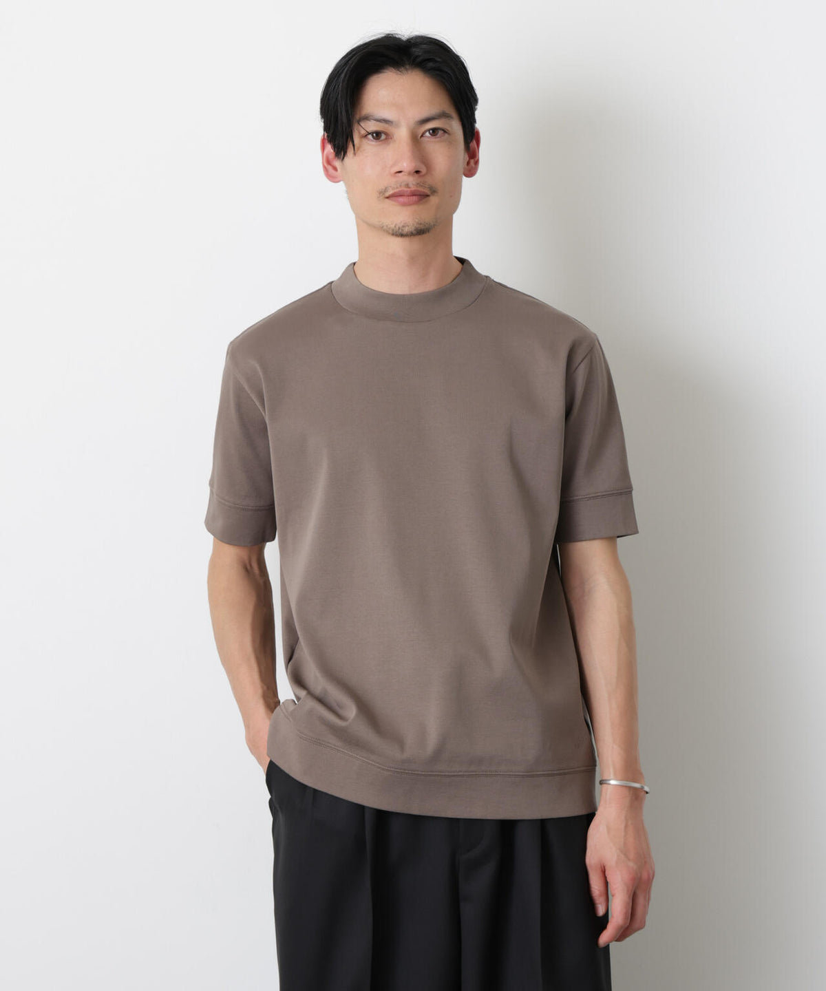 「FORMAL JERSEY」モックネックカットソー半袖 6686124202