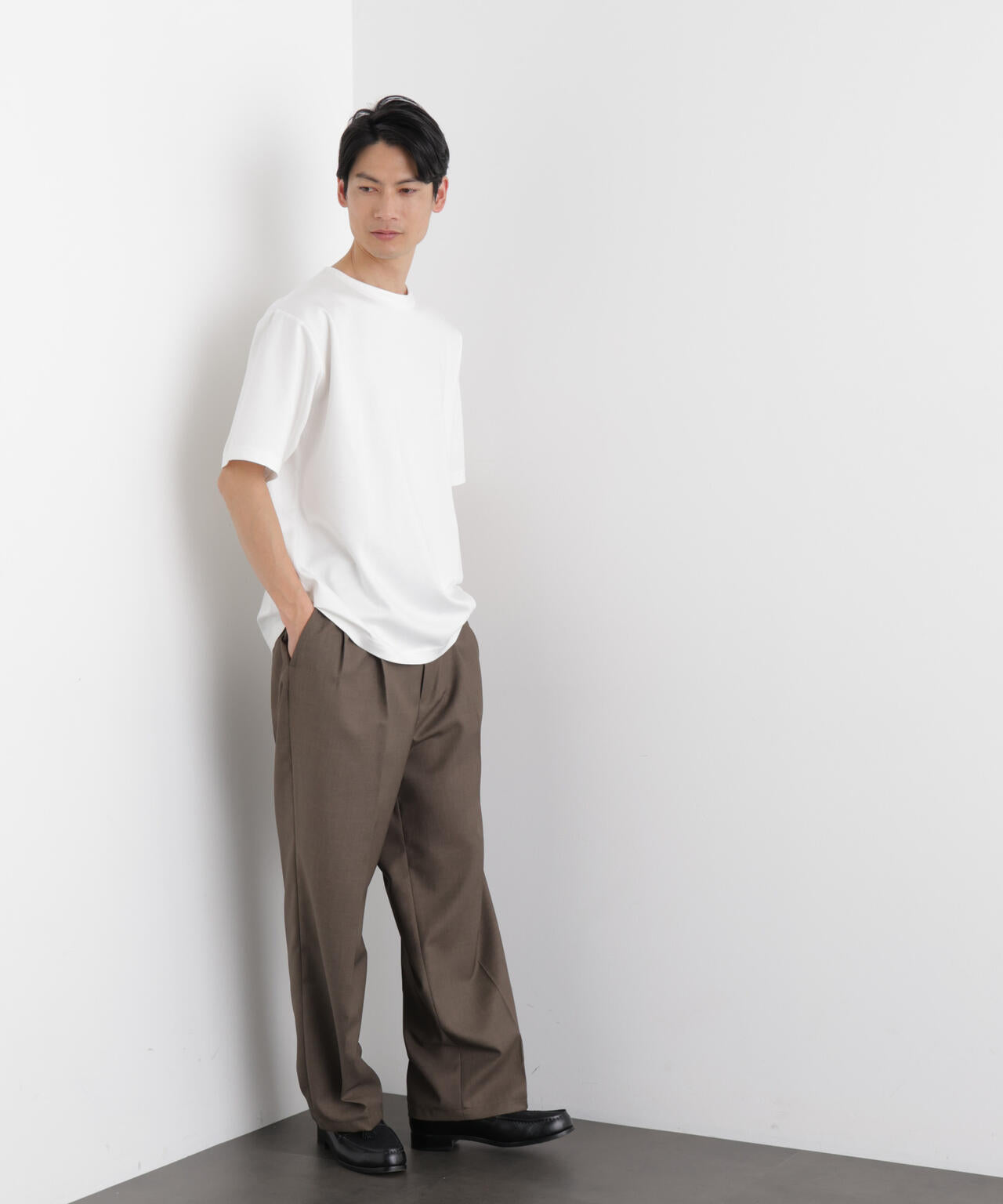 モクロディ ボートネック サイドスリットTシャツ 6686124204