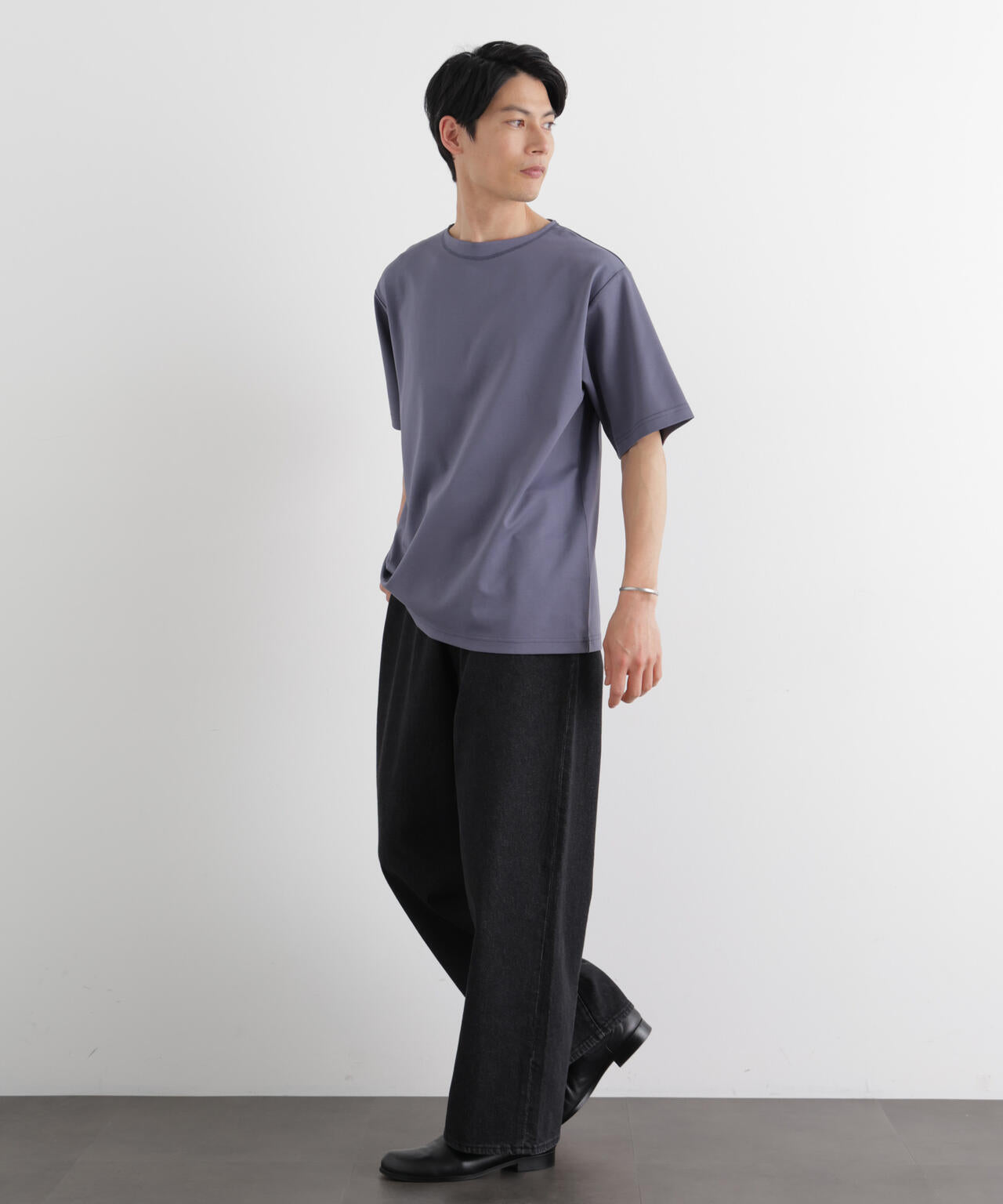 モクロディ ボートネック サイドスリットTシャツ 6686124204