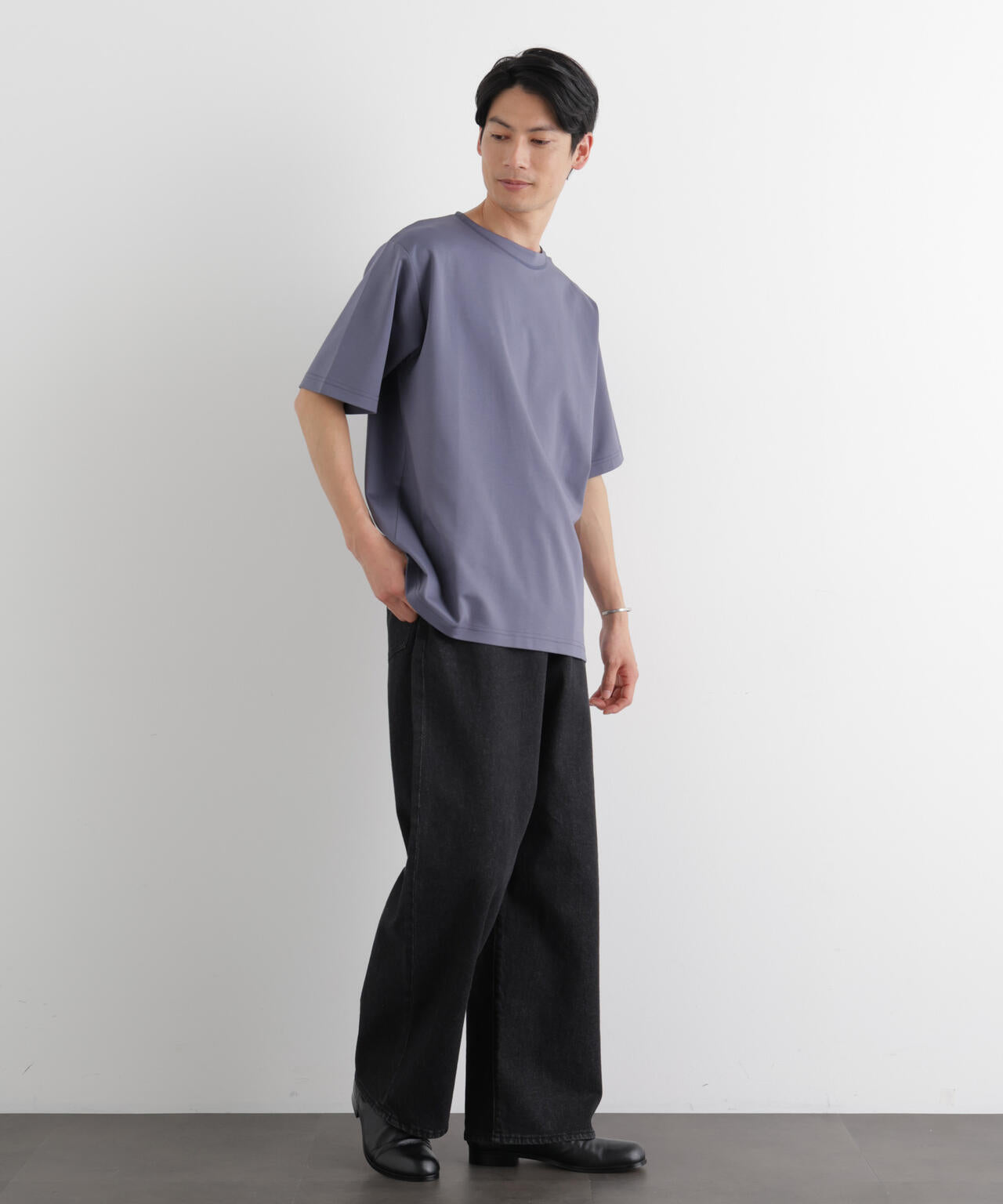 モクロディ ボートネック サイドスリットTシャツ 6686124204